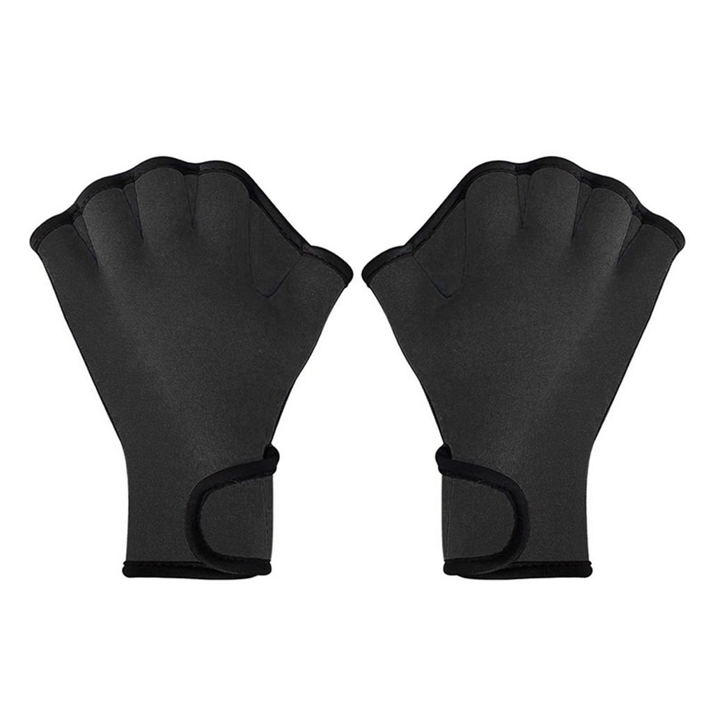 Neoprene Swimming Gloves Webbed Fitness Water Resistance Training Gloves with Adjustable Wrist Strap Diving Swim
