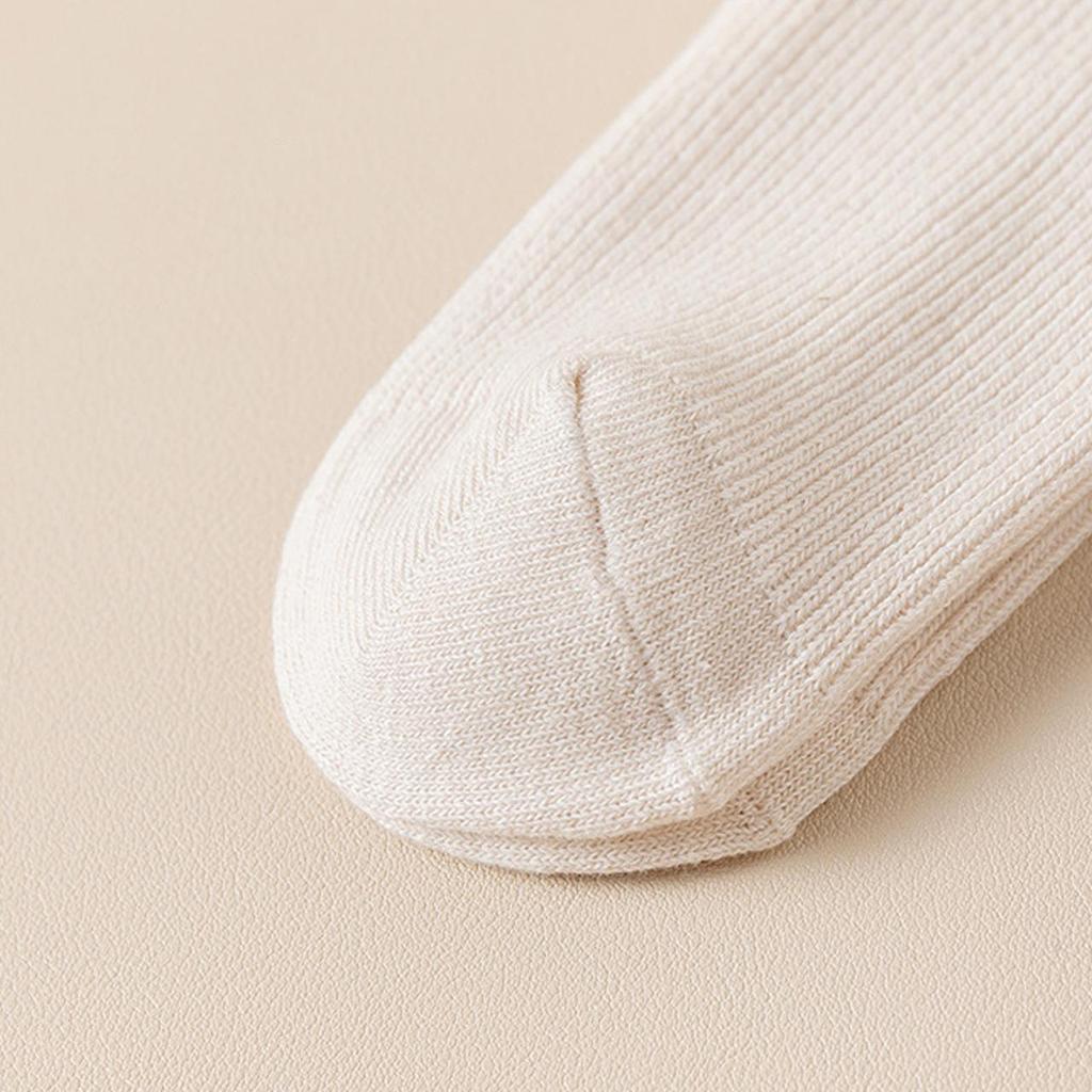 4-8J Süße Rüschen Mädchen Lange Socken Einfarbige Gestrickte Kniestrümpfe Frühling Herbst Kinder Baumwollsocken