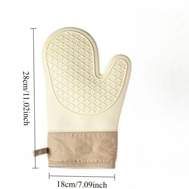 1 Stück Silikon Küchenhandschuhe Hitzebeständige Ofenhandschuhe Mikrowellengeeignet Rutschfest Verdickt Backen Isolierung Schutzausrüstung