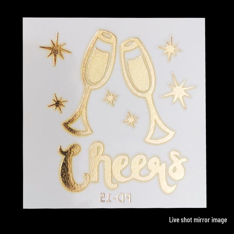 Team Bride Bachelorette Party Gold Foil Tattoo Stickers for Face or Body