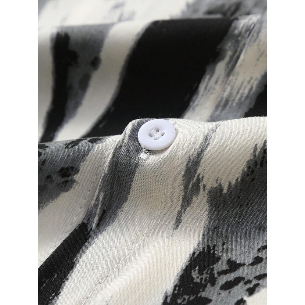 Men Clothes Summer Short Sleeve Fashion Loose Shirt Tops 100% Polyester