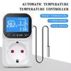 EU Stecker Digitaler Temperaturregler Steckdose Thermostat Mit Timer Sensor Sonde Heizung Kühlung Schalter 16A Hintergrundbeleuchtung