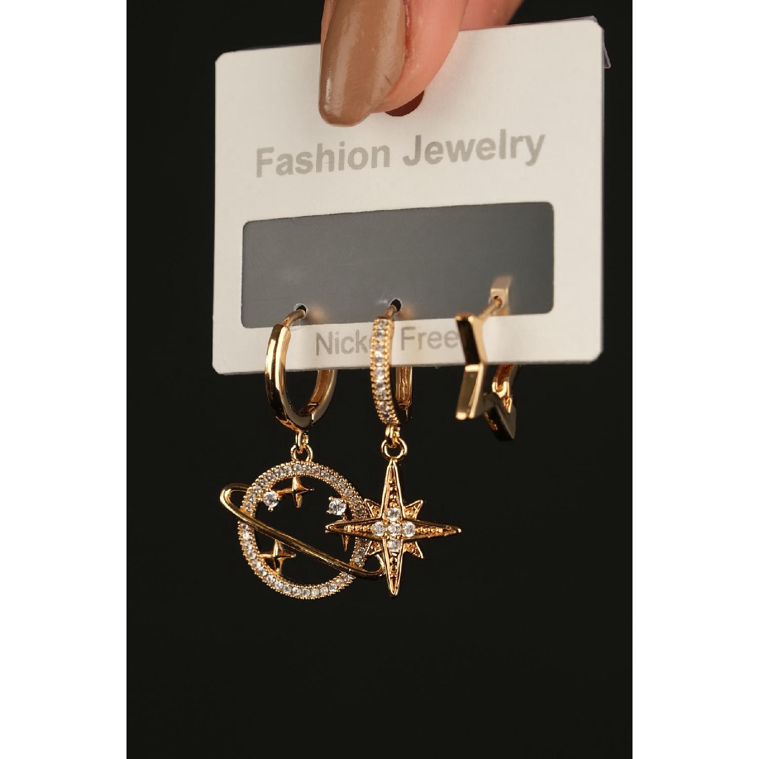 

Стальные серьги с фактурой, цвет гарантированно не выцветает Yüksek Direnç чистый