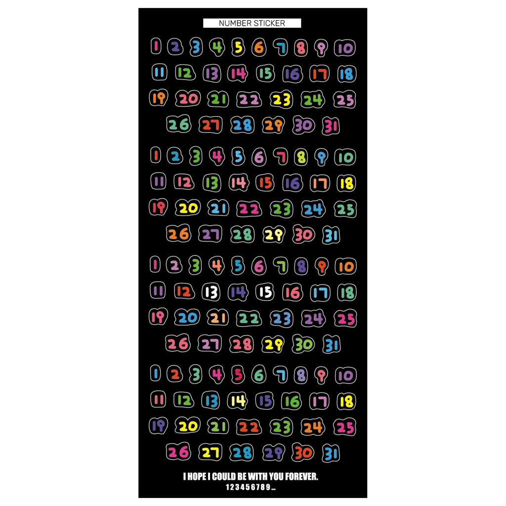 1 buc. Font drăguț pentru copii de desene animate Nr. 1 ~ 31 Autocolante de numere Calendar Planner Scrapbooking Jurnal Zi lunară Zilnic Oră Etichetă Decorare