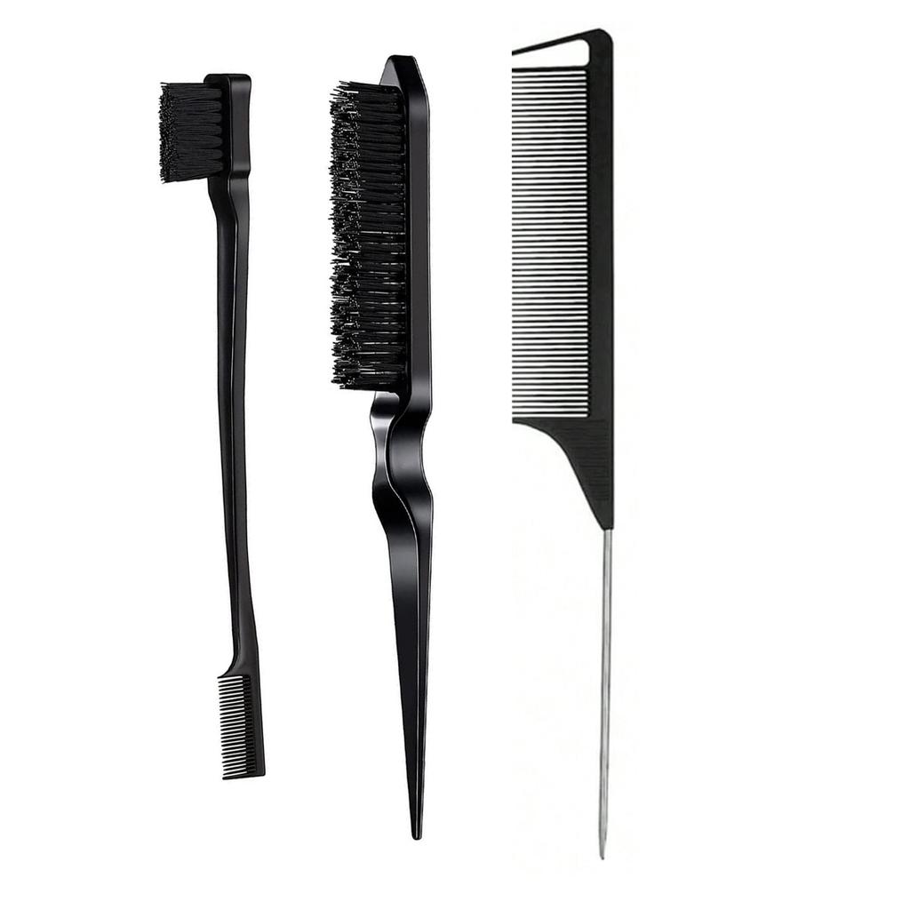3/5Pcs Hairdressing Tools Pointed Tail Comb Dual Head Eyebrow Brush Triple Row Comb Coiler Hair Salon Styling Comb