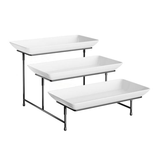 3-Tier Dessert Stand Fruits Pastries Appetizers Tray Elegant Display Rack for Buffet Tables Parties Modern Kitchen Organizer