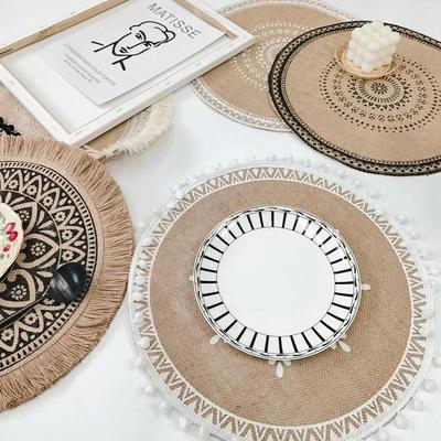1PC Tovaglietta da Tavola Rotonda con Stampa Floreale Stile Nordico Tovaglietta Antiscivolo Isolamento Termico Tappetino Decorativo per Mobili Sottobicchieri per Tazza da Caffè