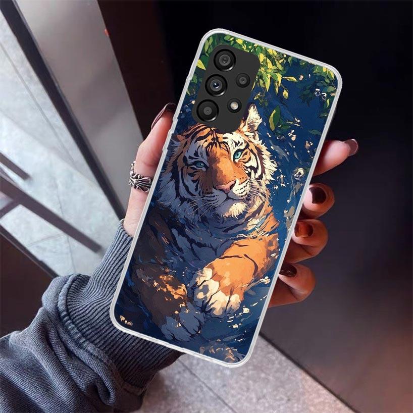 Superior Tiger Pattern Art Phone Case For Samsung Galaxy A52 A51 A50S A32 A22 A12 A02S A72 A71 A31 A70 A30S Note 20 Ultra 10 Plu