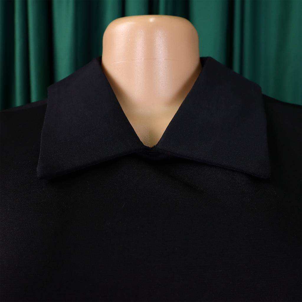 YYFS Women's Fashion Summer Spring Solid Color Print Short Sleeve POLO Neck High Waist Casual Dresses