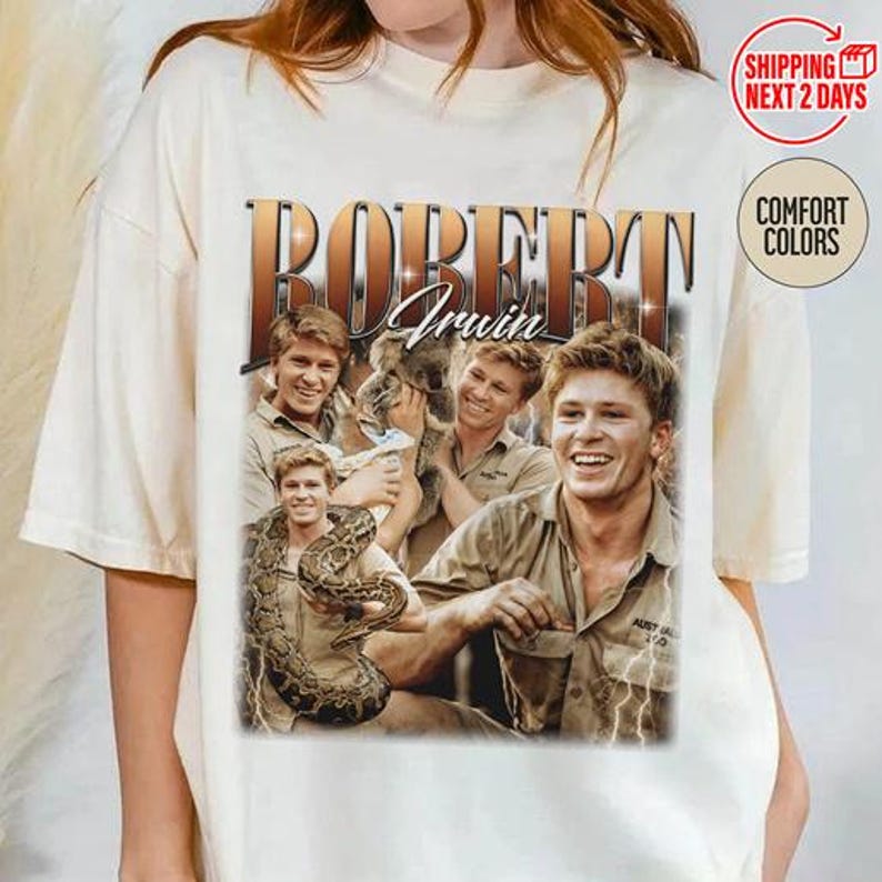 

Robert Irwin Bootleg Unisex T-Shirt, Robert Irwin Retro 90s T-Shirt, Wildlife Conversation, Wildlife Zoo Lover Gift XXL
