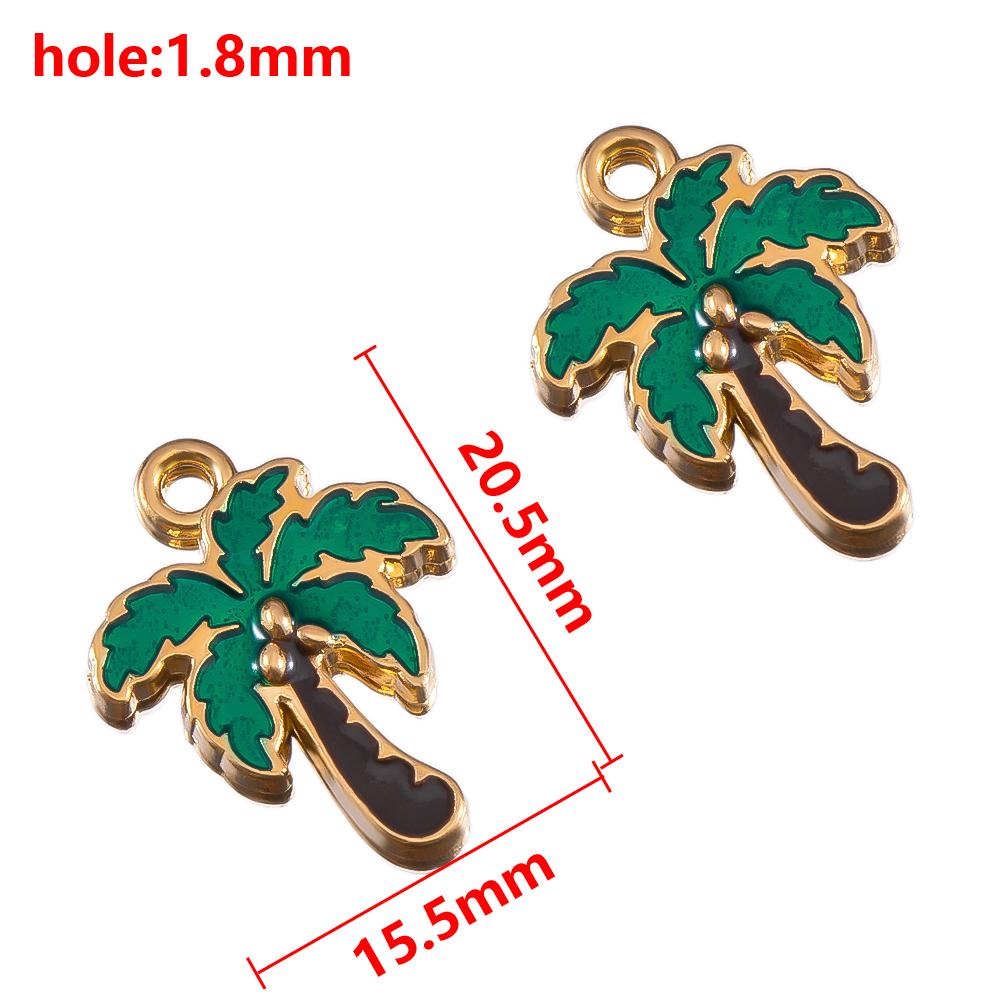 

10pcs Coconut Palm Tree shaped Dripping Oil Alloy Charm Pendant For DIY Necklace Earring Bracelet Beach Series Jewelry Accessory 10pcs