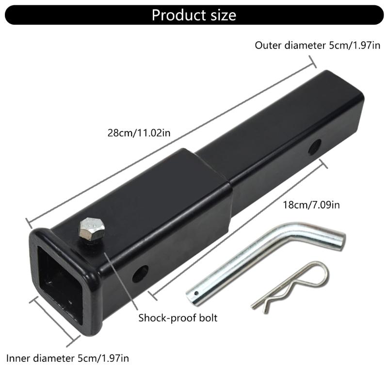 Heavy Duty Hitch Extension Suitable for SUVs and Offroads Vehicles 2 Inch Receiver with 7 Inch Length & 350lbs Capacity