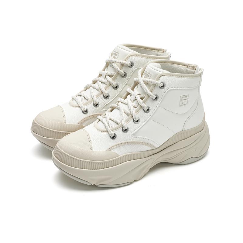 FILA Bread Fashion Durable Mid-Top Dad Shoes Women sneaker Foam-White F12W441114FSA