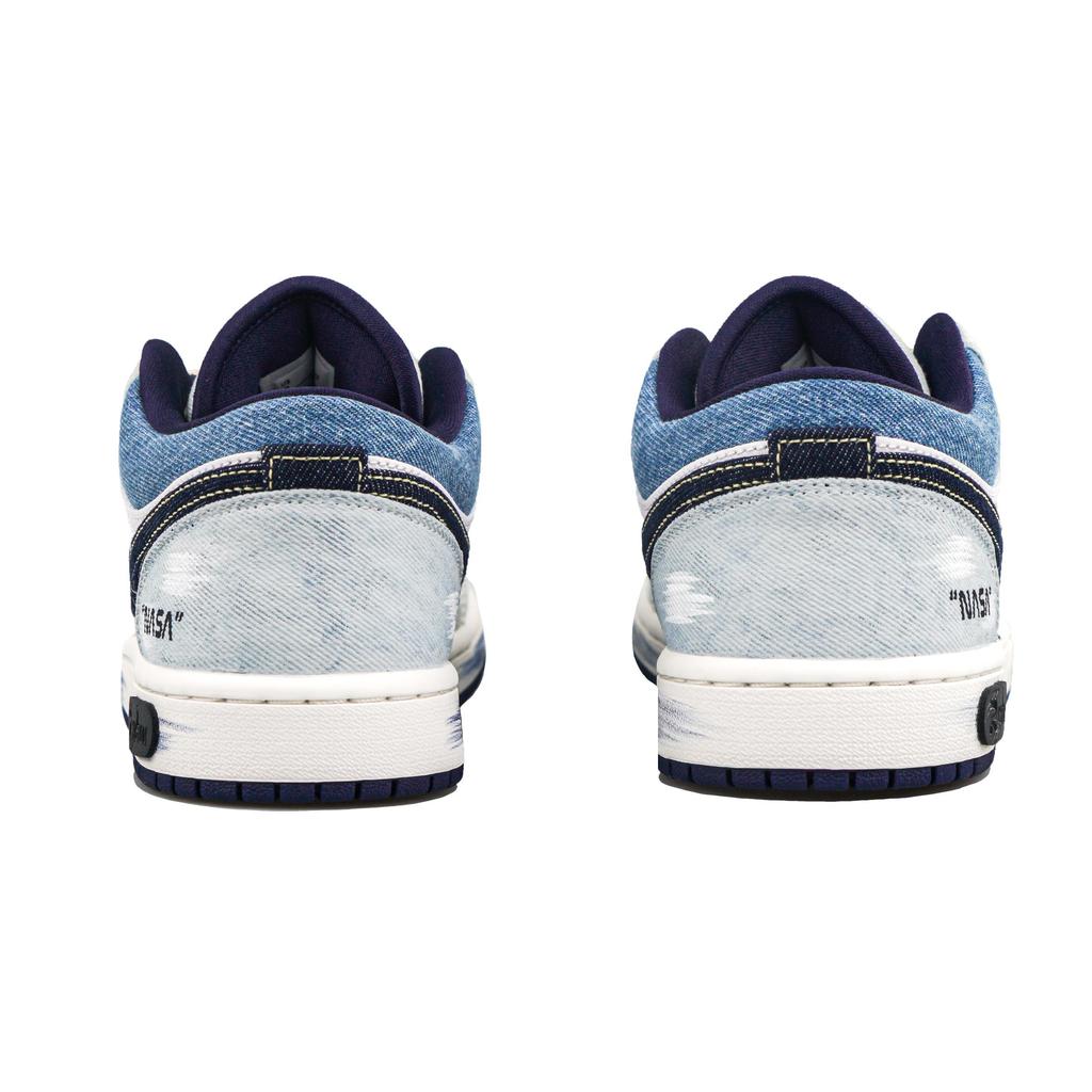 Jordan Air Jordan 1 RISK Xingji Denim Abrasion Resistant Low Top Vintage Basketball Shoes Men's White Blue IH0648-141(Team27-)