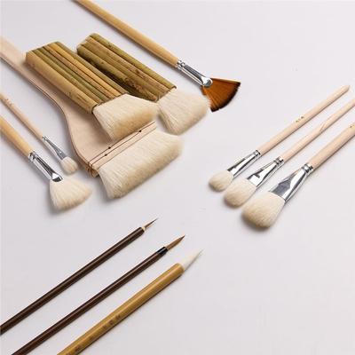 Premium-12 PCS Pottery Glaze Brushes Set With Goat Hair & Brush,Professional Soft Bristle For , Clay, Acrylic Painting