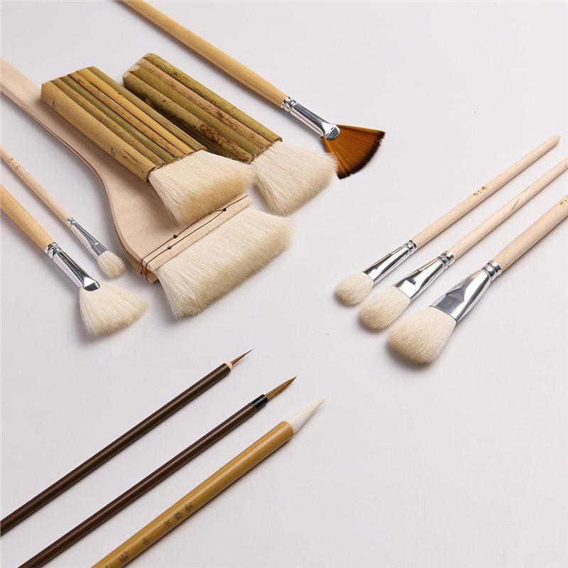 Premium-12 PCS Pottery Glaze Brushes Set With Goat Hair & Brush,Professional Soft Bristle For , Clay, Acrylic Painting