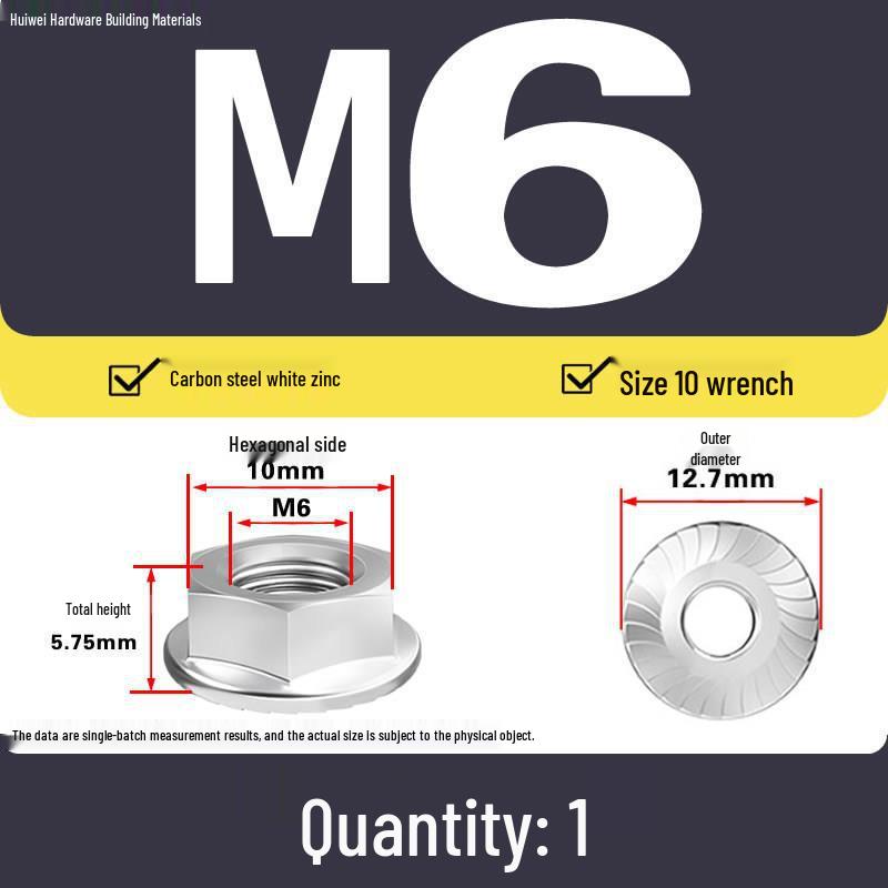 GB6177 Galvanized Hex Flange Nut with Anti-slip Teeth and Washer M4-M20