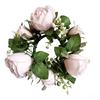 Portacandele per San Valentino Anelli Anelli Portacandele Fiore di Rosa Artificiale Ghirlanda per Matrimonio Festa Centrotavola