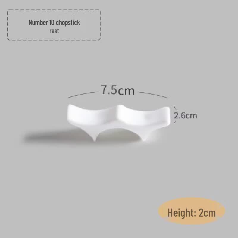 White Ceramic Chopstick and Spoon Rest