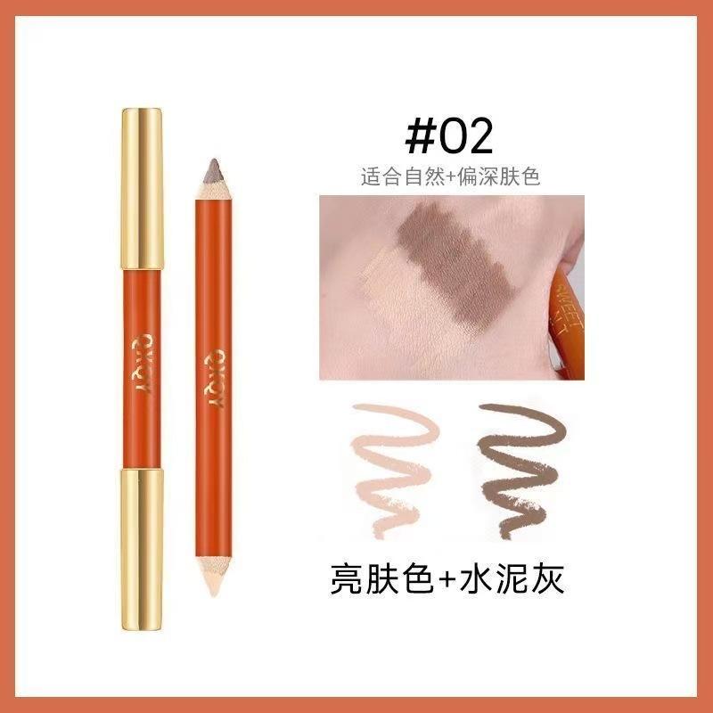 Three-dimensional Fine Double-headed Grooming Pen Highlight Brightening Modification Nose Shadow Shadow Integrated Grooming and Makeup Highlight Pen