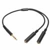 6.35mm Stereo Male Plug to Dual Female Plug Cable 1 4 Inch 6.35mm Splitter Y Cable with Gold Plated Plug Socket 11.8in