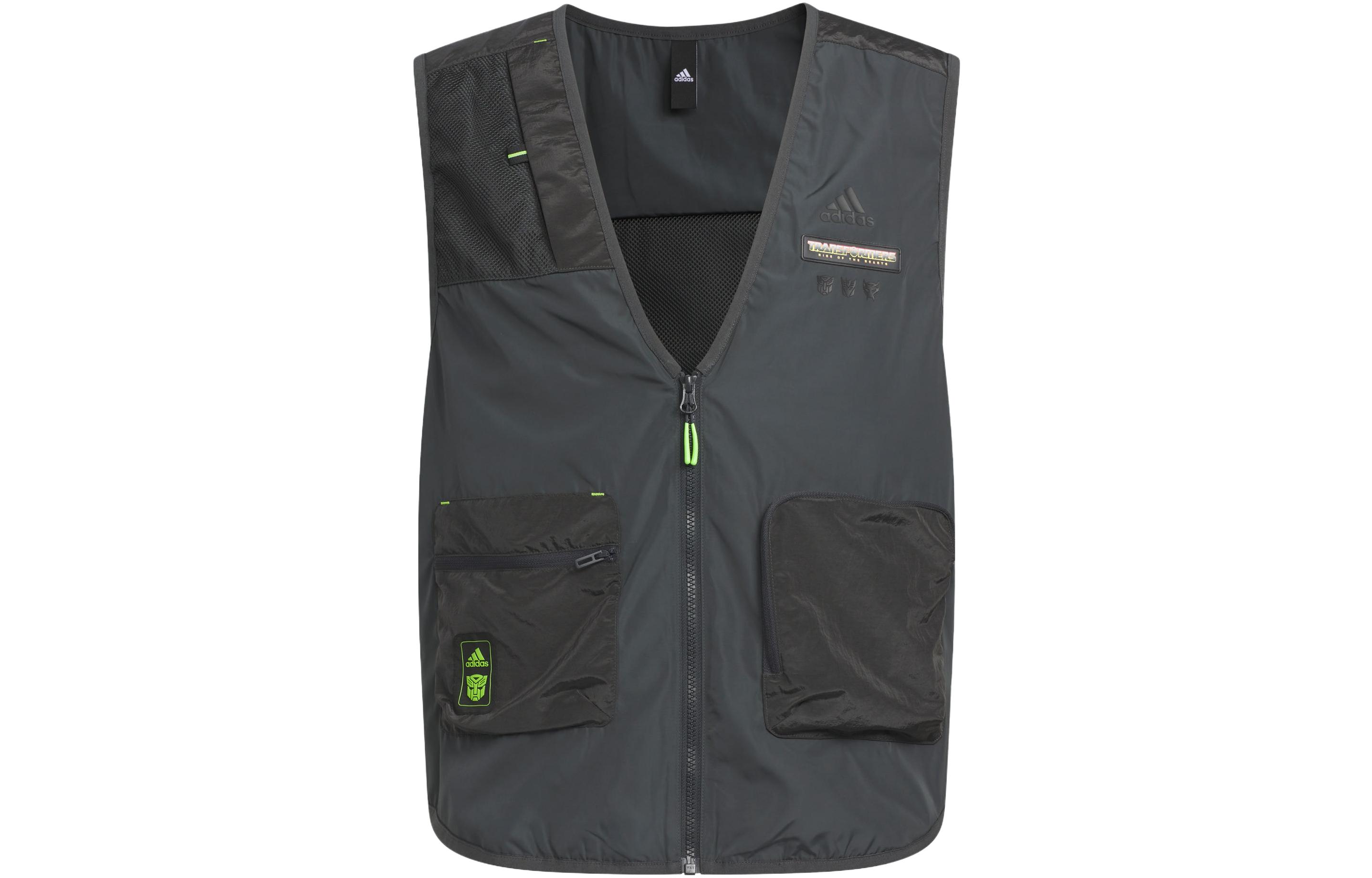 Adidas Vests Men s Carbon Black V Neck Moderate Workwear IK3492 M