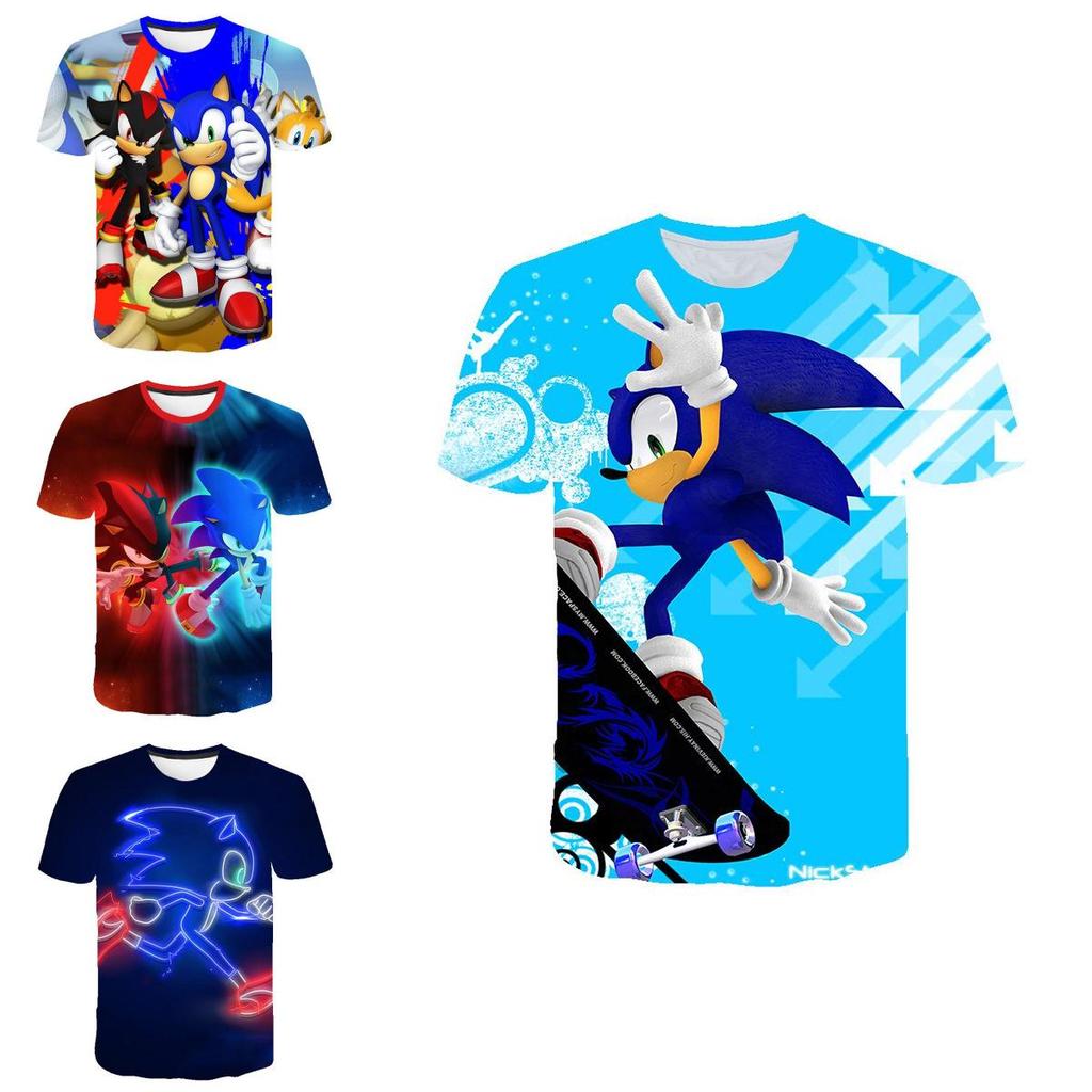 Stylish Sonic The Hedgehog Kids T-shirt With Colorful Cartoon Design For Boys And Girls