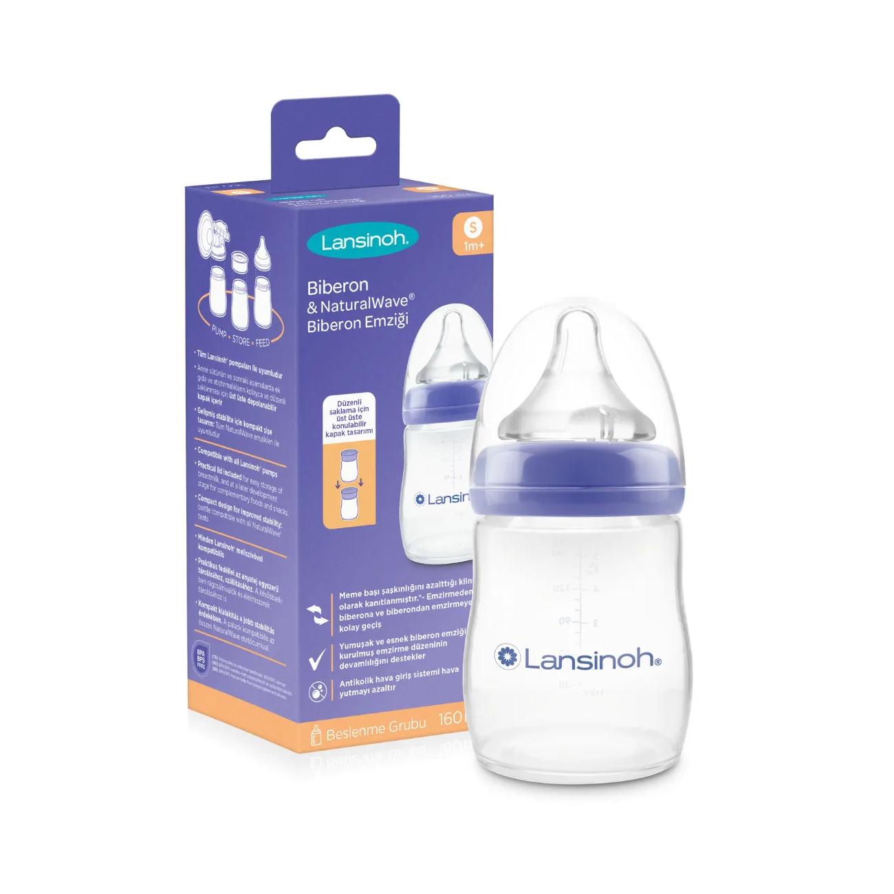 

Дитяча пляшечка Lansinoh Natural Wave 160мл PP Slow Flow