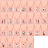 8pcs Pink Professional Makeup Brushes Set Soft Synthetic Bristles For Foundation, Blush With Travel Case Blue Pattern