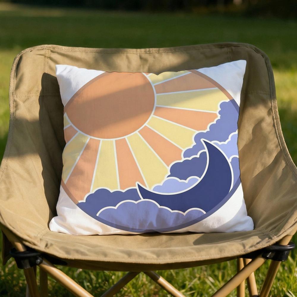 Classic Sunrise Cartoon Cushion Cover Soft Reversible Durable Pillow Cover MultiScene Use for Home Car Daily Comfort