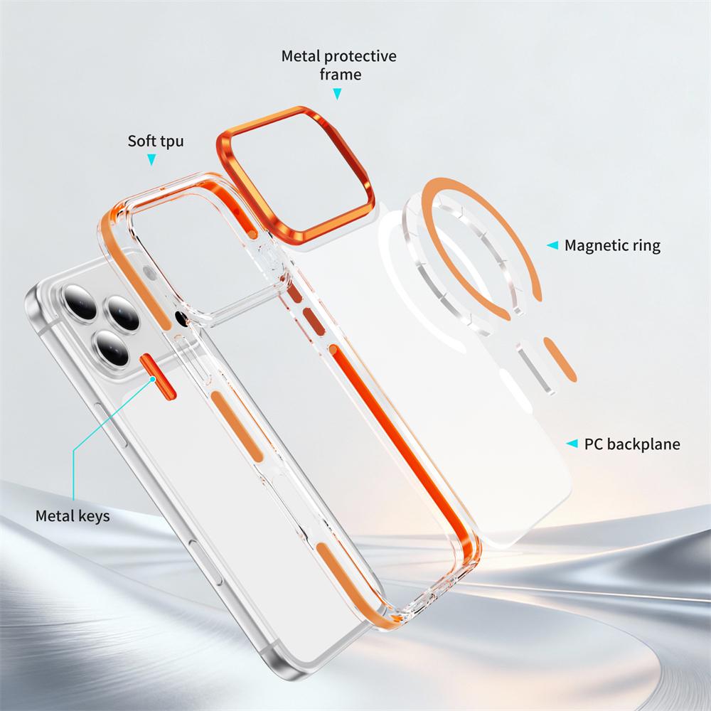 For Magsafe Wireless Charging Clear Phone Case For iPhone 17 16 15 14 13 Pro Max Plus Air Magnetic Transparent Back Cover