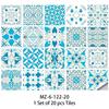 20 sztuk niebieskie kafelki naklejki ścienne kuchnia Backsplash szafa łazienka renowacja kredensu Peel & Stick wodoodporne artystyczne naklejki ścienne