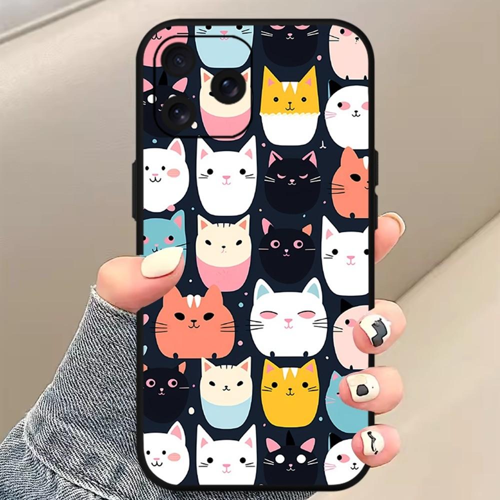 

Милый чехол для телефона с рисунком кота для Samsung S20 S21 S22 S23 S24 Note 20 4G 5G Plus Ultra Black Soft Shell SamsungS20fe