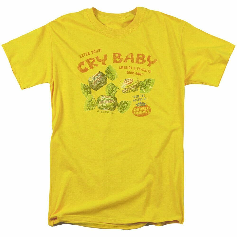 Dubble Bubble Vintage T Shirt Mens Licensed Candy Cry Baby Bubble Gum Yellow M