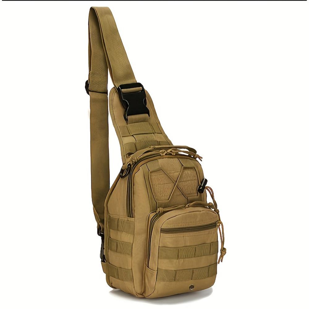 Men'S Outdoor Molle Chest Bag Camo Shoulder Bag Sling Backpack Oxford Mountain Climbing Camping Fishing Trekking Chest Pack