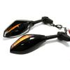 1 pair Motorcycle LED Turn Signal Mirrors For HONDA CBR600RR 1000RR 500R SUZUKI  SXR1000 Hayabusa SV650S GSXR600