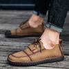 New Fashion Style Leather Spring Casual Shoes Men Handmade Vintage Loafers Flats Hot Sale Moccasins Big Size  Rth678