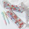 Strawberry cherry transparent pencil case, student universal life learning transparent stationery bag, pencil case