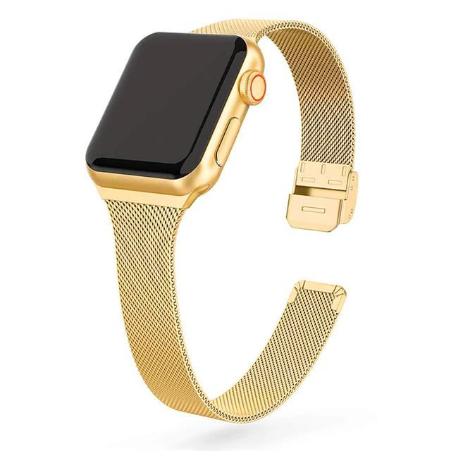 Edelstahl-Mesh-Armband für Apple Watch Band 38mm 40mm 41mm 42mm 44mm 45mm 49mm Metall-Armband für iWatch 8/7/6/SE/5/4/3/2/1