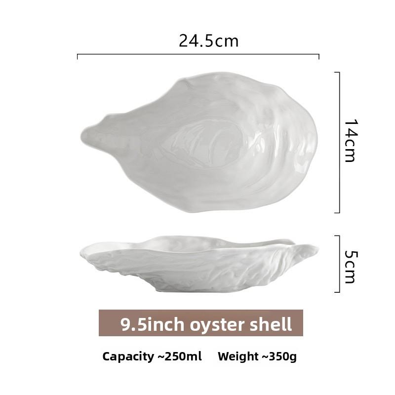 Stylish White Ceramic Oyster Sashimi Plate Creative Seafood Salad Dish For Hotel Restaurant99