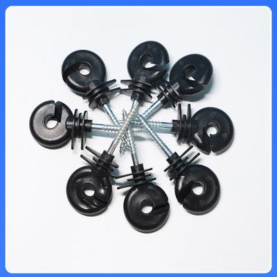 100Pcs Screw-In Wood Post Screw Angled Slot Sunproof Fence Ring Insulator Fence Tool Easy To Use Electric Fencing Insulators
