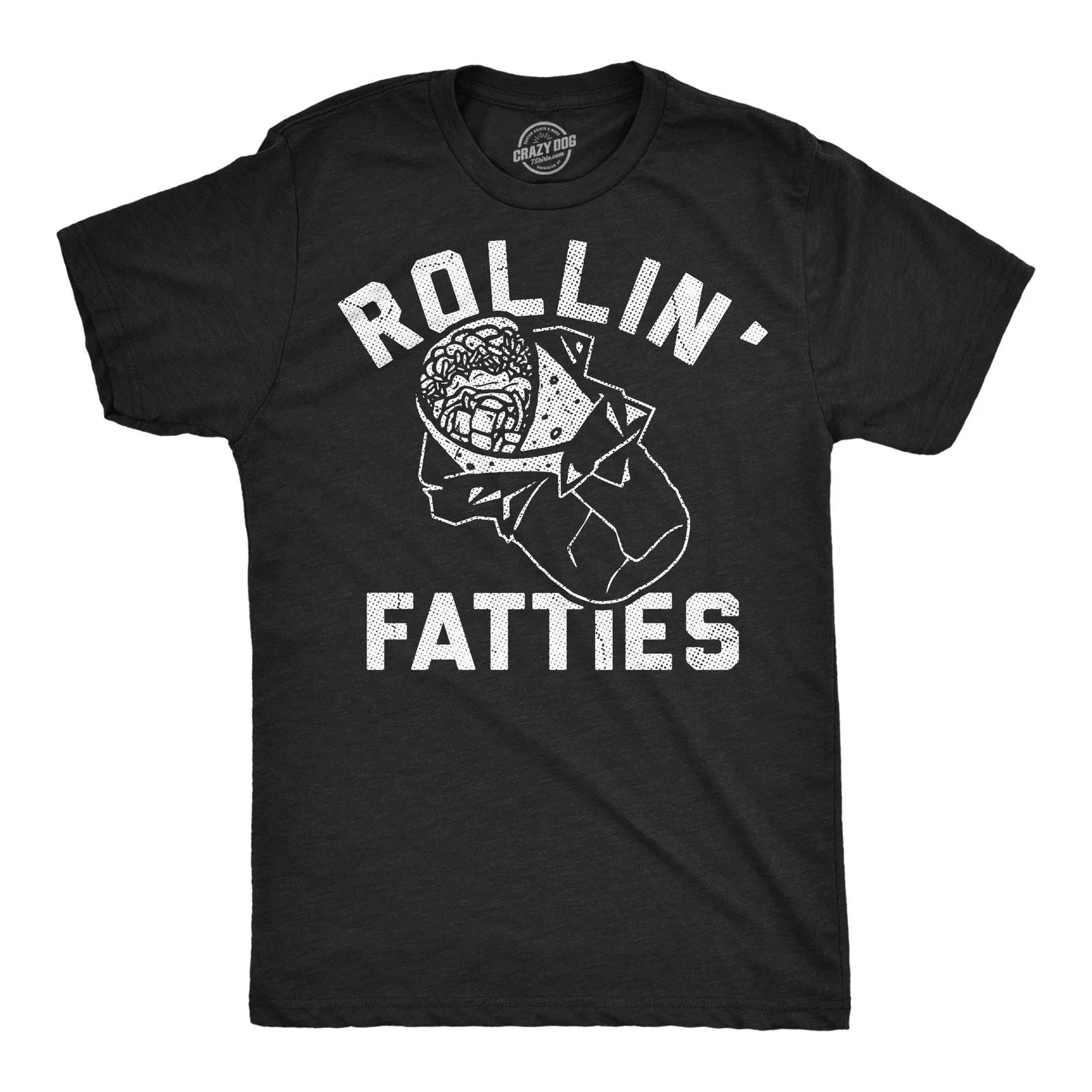 Mens Funny T Shirts Rollin Fatties Sarcastic Burrito Graphic Novelty Tee for Men XXXXL