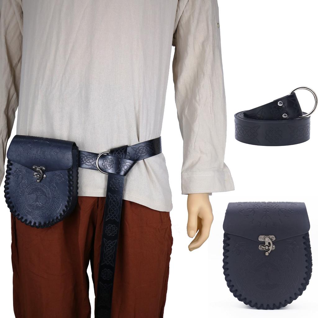 Medieval Knight Knight Belt Viking Vintage Pouch Halloween Cosplay Costume Dress Up Props