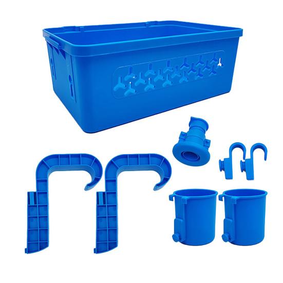 Poolside Storage Baskets with Cup Holders Large Capacity Universal Easy To Install Above Ground Pool Accessories Storage Organizer