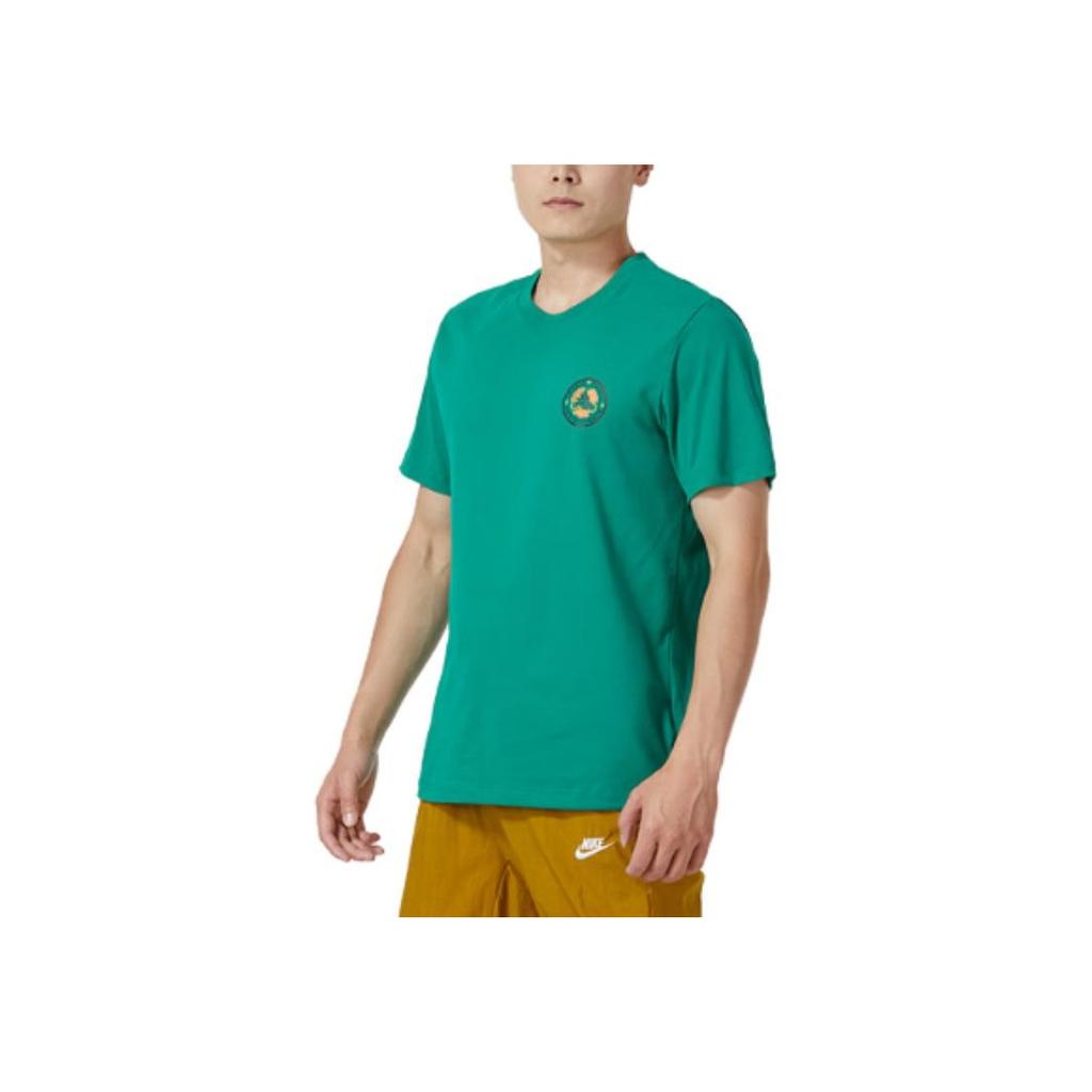 Nike Round Neck Running Fitness Training Fashionable Comfortable Breathable Basketball Sports Short Sleeve T-Shirt Men Tops Green FJ2317-365