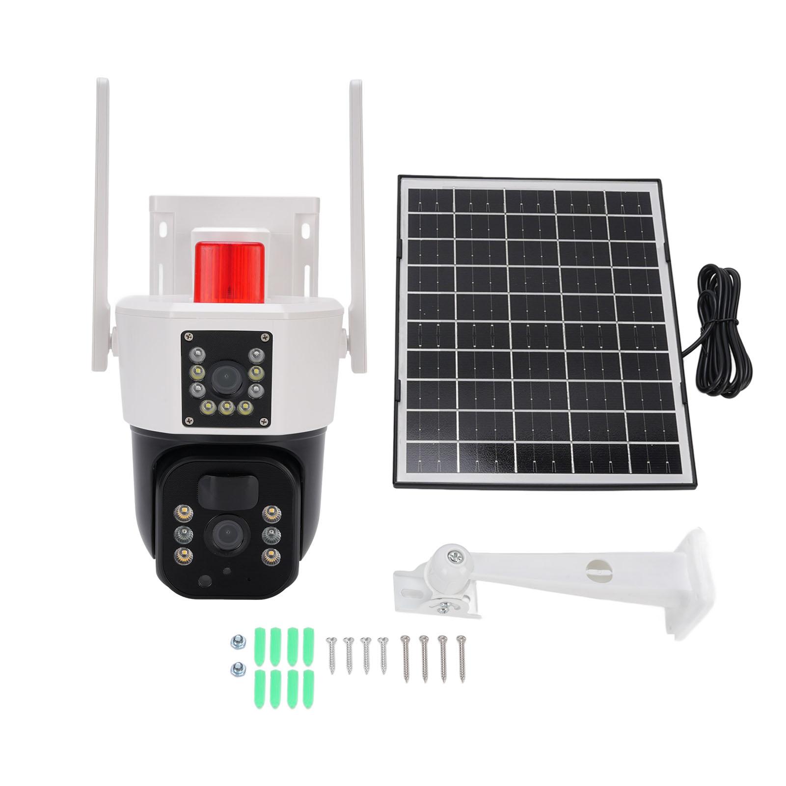 

Solar Security Camera Wireless Outdoor WiFi System 3MP Double Lens Motion Detection 2 Way Talk