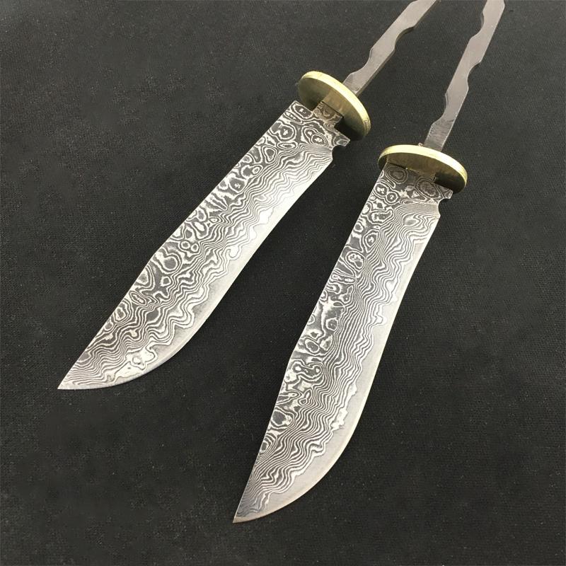 Damaststahl Einsetztyp DIY Halbfertige Feststehende Klingenrohlinge Obstmesser Rohlinge Küchenmesser Rohlinge Haushaltszubehör Handgefertigt