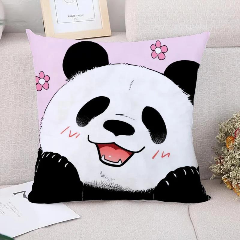 Cute Panda Decorative Pillowcase Living Room Office Home Pillowcase Car Ornaments