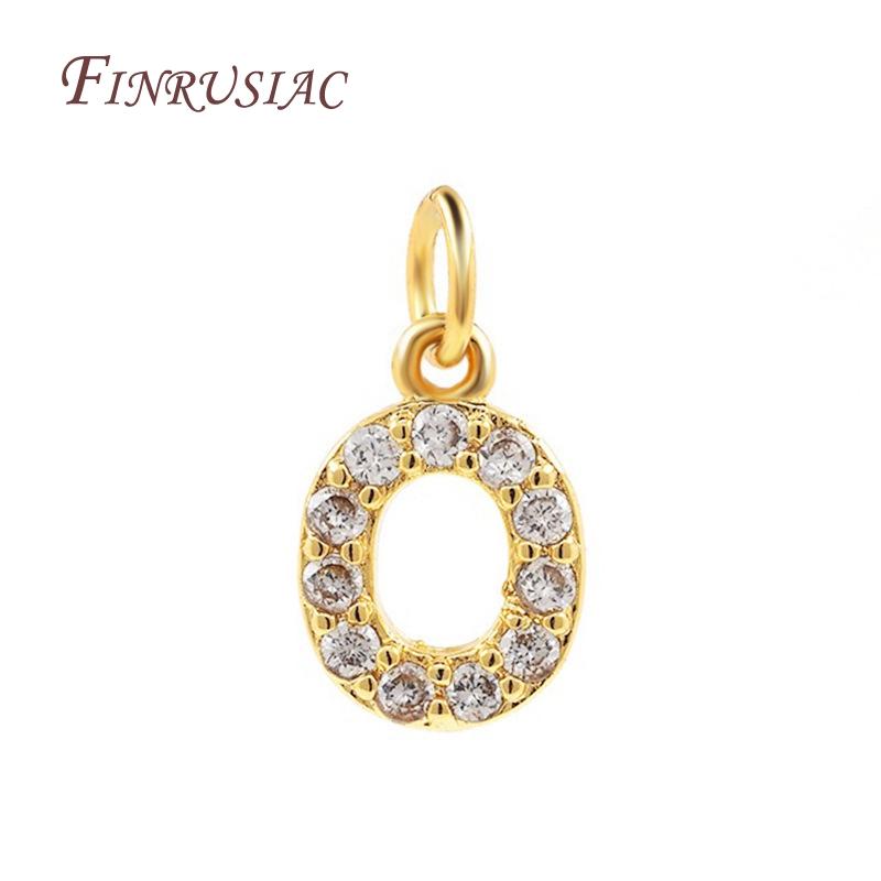 18K Gold Plated Copper A-Z Alphabet Charms For DIY Women's Necklace Jewelry Making Supplies,Fashion Inlay Zircon Letter Pendants