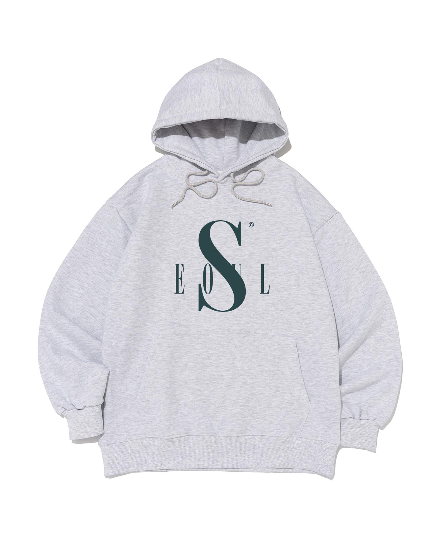 Seoul Apparel Modified Logo Hoodie (Light Gray) Xl (Fleece-Lined)